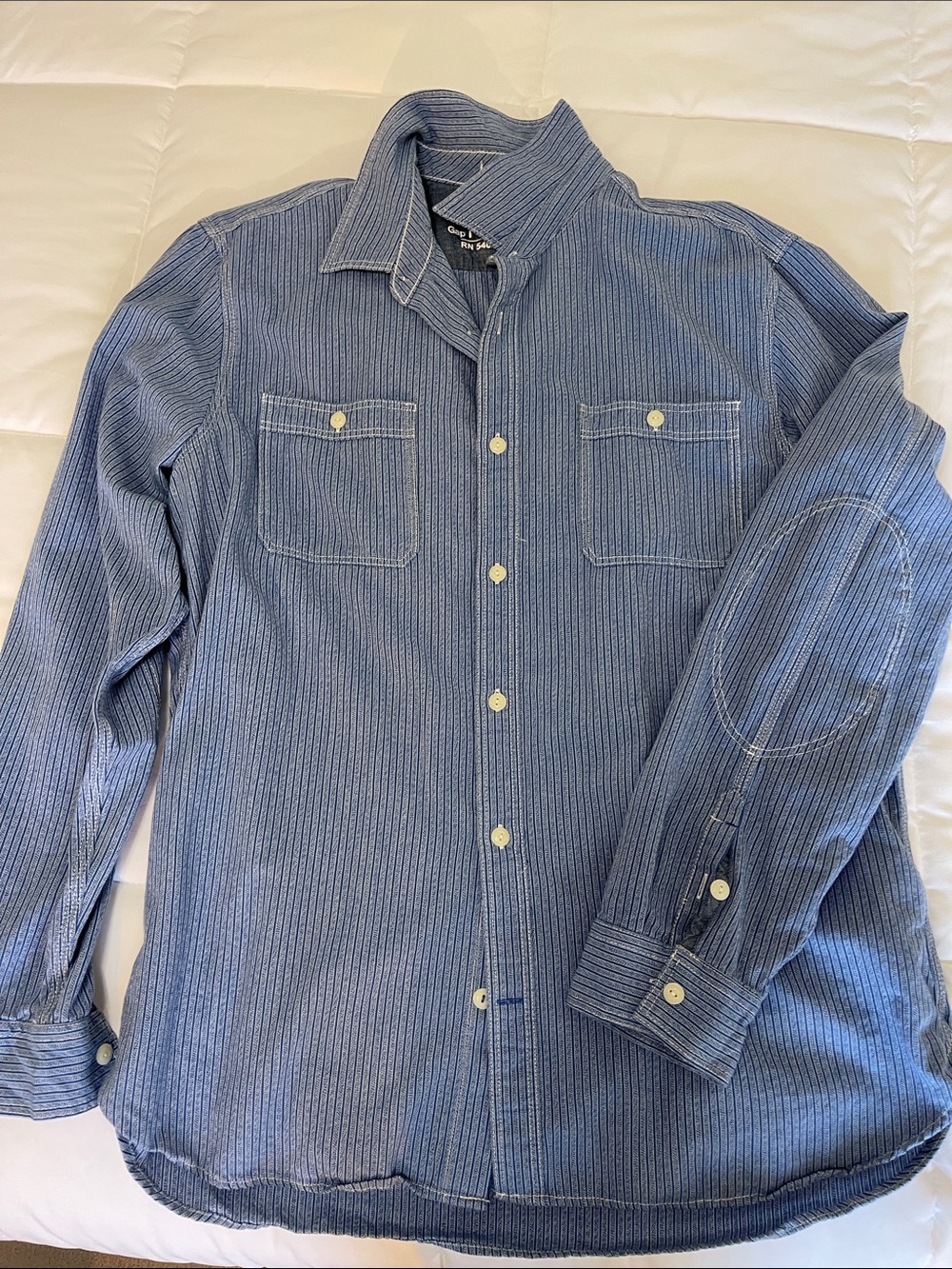 Gap Light Blue Striped Button-Down Shirt